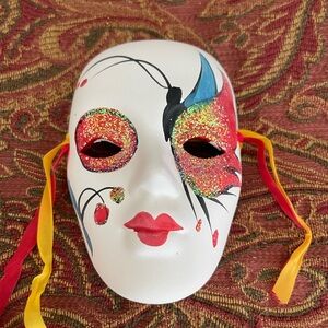 Vintage Colorful Decorative Mask with Ribbon Ties